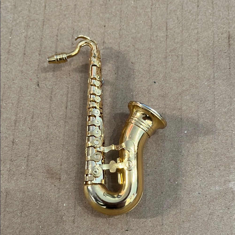 Miniature Gold Saxophone Figurine Pin